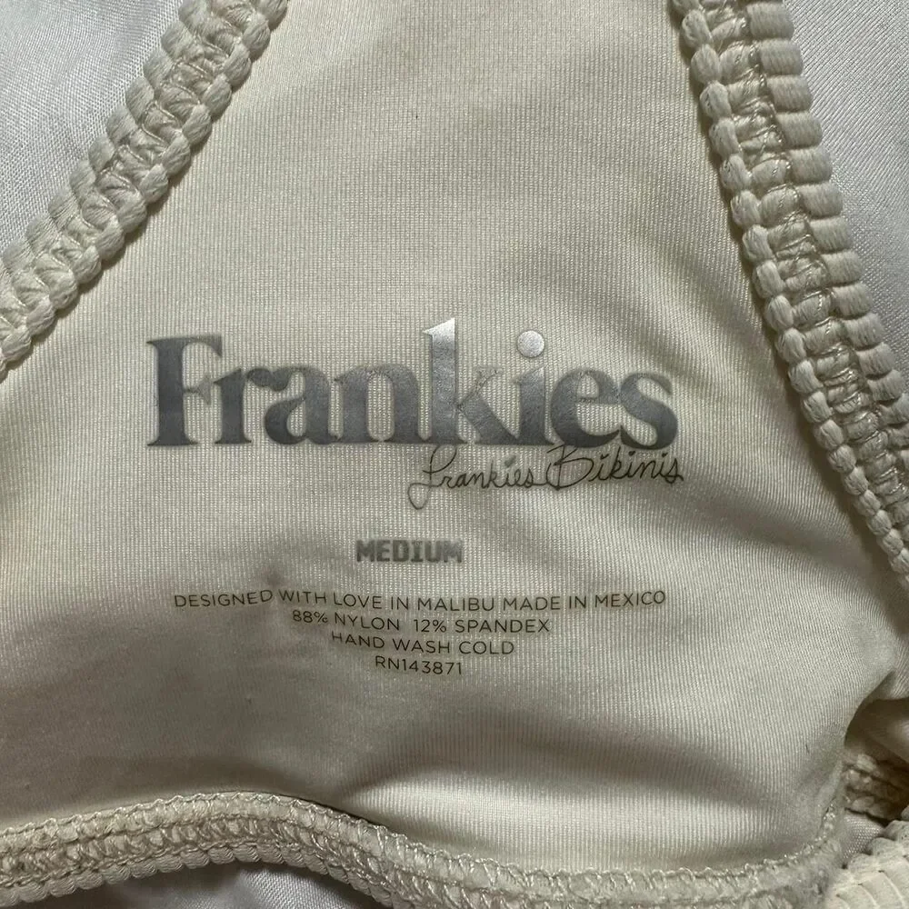 Frankies-bikinis Women's Cream and White Bikinis-and-tankini-sets